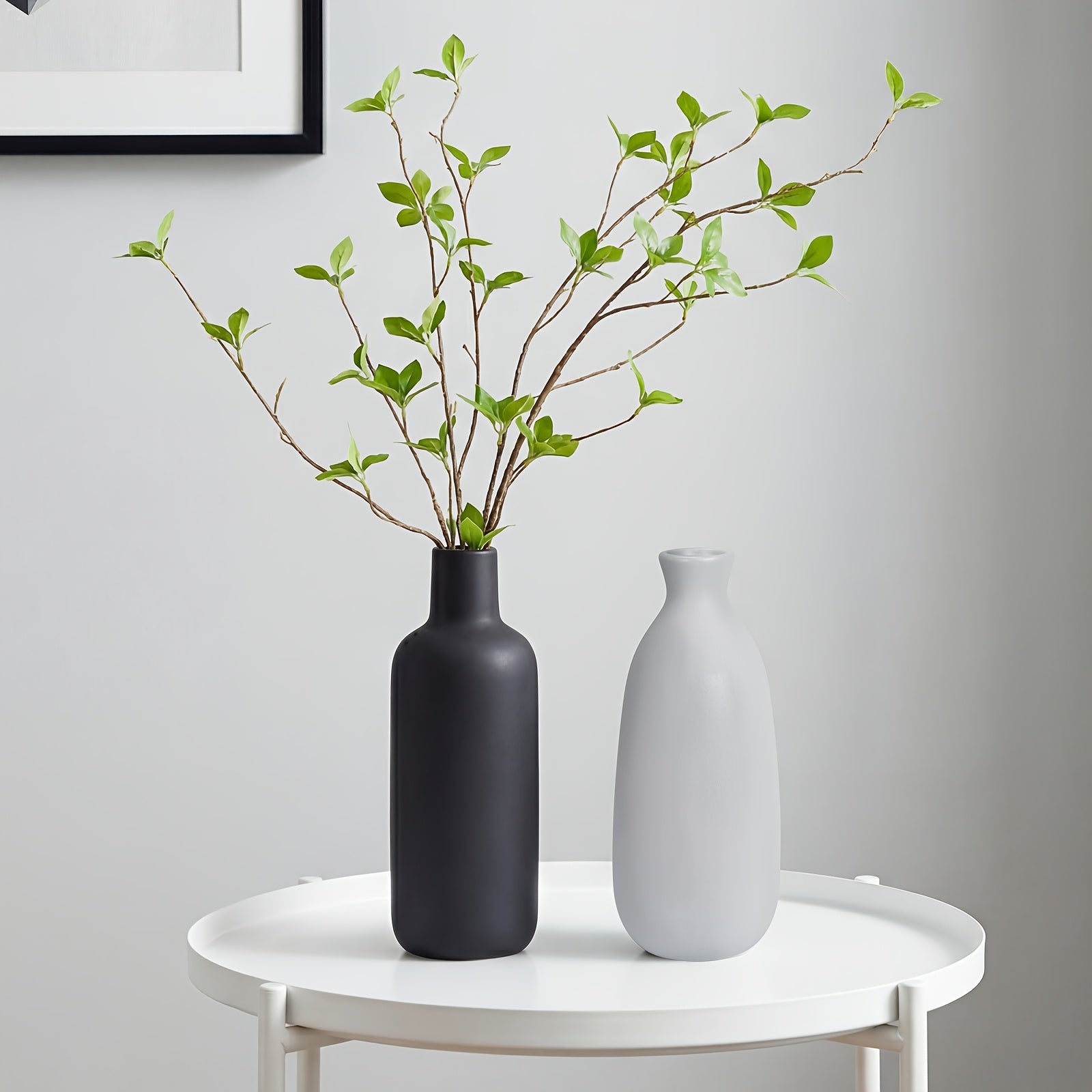 5pcs TOMNK Ceramic Flower Vases | Large Farmhouse Style Table Vases, Vintage Cylinder Shape, Ideal for Living Room, Kitchen, Bedroom, Book Shelf, Office, Coffee Desk, Dining, Fireplace Decor