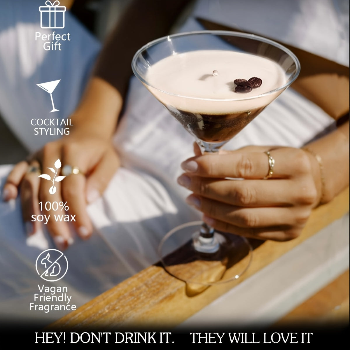 Coffee Martini Candle - Coffee Bean Embellishment